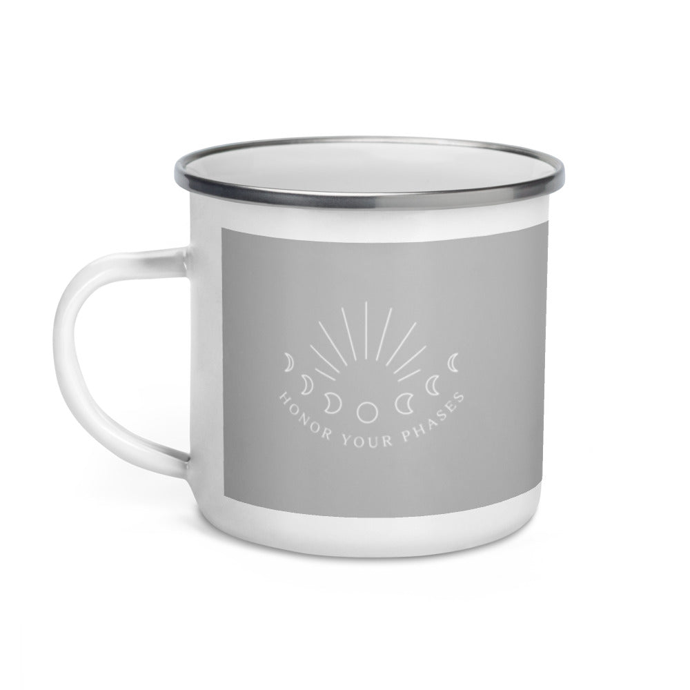honor your phases || grey enamel mug